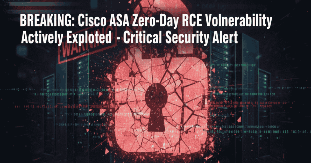 BREAKING: Cisco ASA Zero-Day RCE Vulnerability Actively Exploited – Critical Security Alert