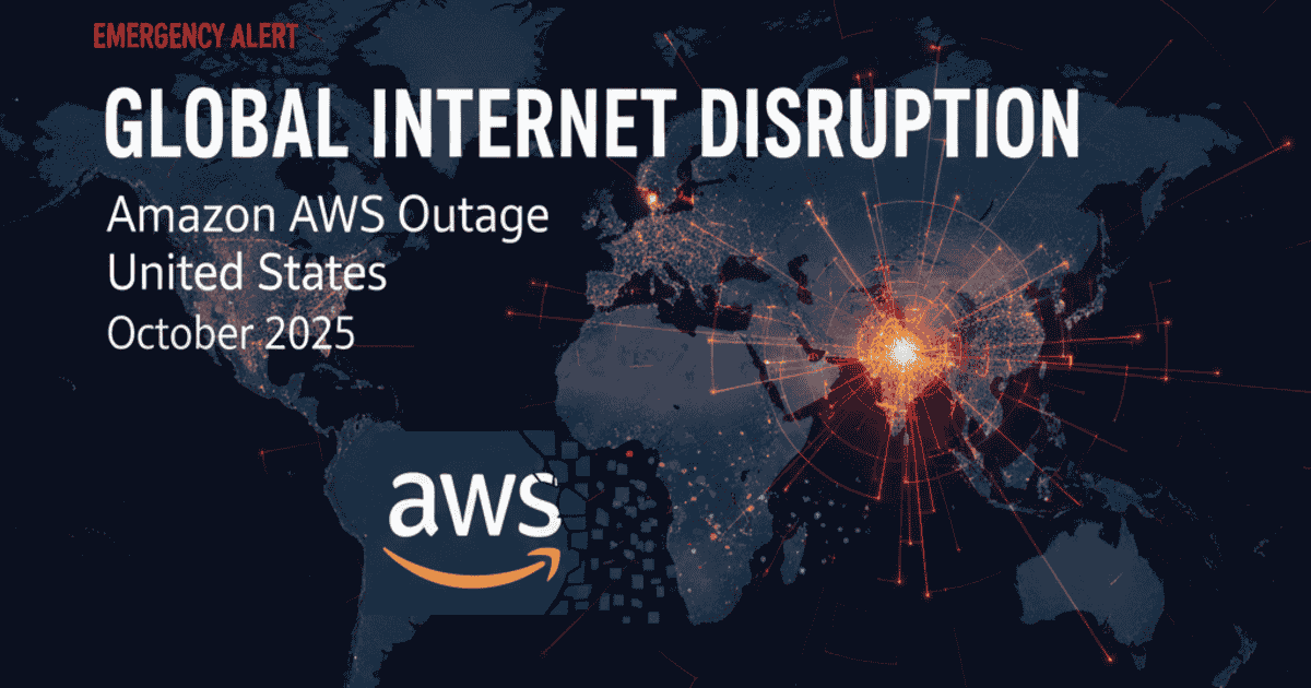 Amazon AWS Outage United States – Global Internet Disruption October 2025