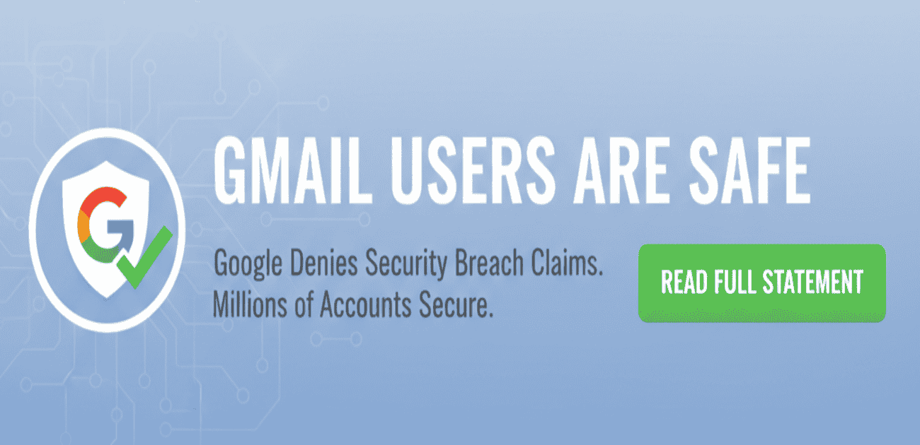 Google Gmail security clarification showing official denial of
