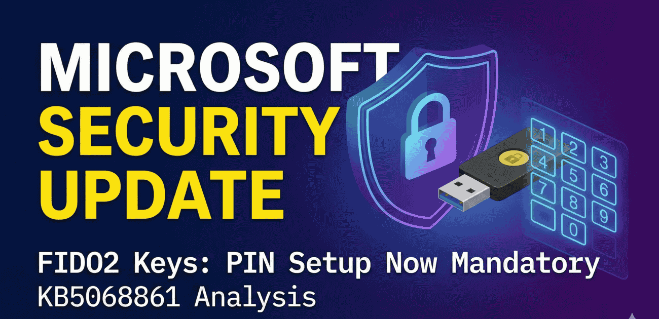 Microsoft Security Update: FIDO2 Keys Now Force PIN Setup (KB5068861 Analysis)