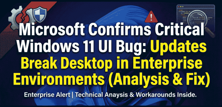 Microsoft Confirms Critical Windows 11 UI Bug: Updates Break Desktop in Enterprise Environments (Analysis & Fix)