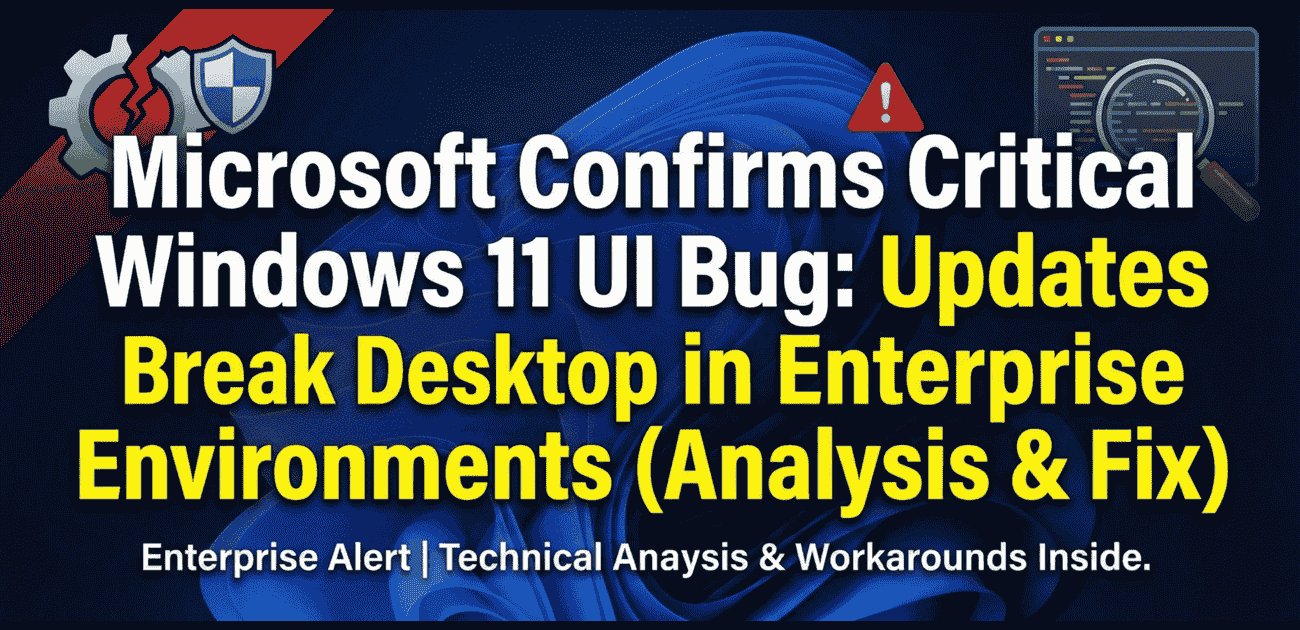 Microsoft Confirms Critical Windows 11 UI Bug: Updates Break Desktop in Enterprise Environments (Analysis & Fix)