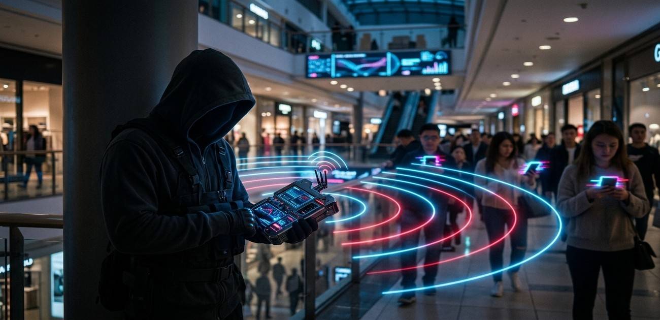 Hacker Scanning for Open Bluetooth Connections