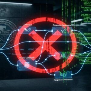 Conceptual visualization of the critical CVE-2026-0770 vulnerability in the Langflow AI framework triggering a CISA emergency patch directive.