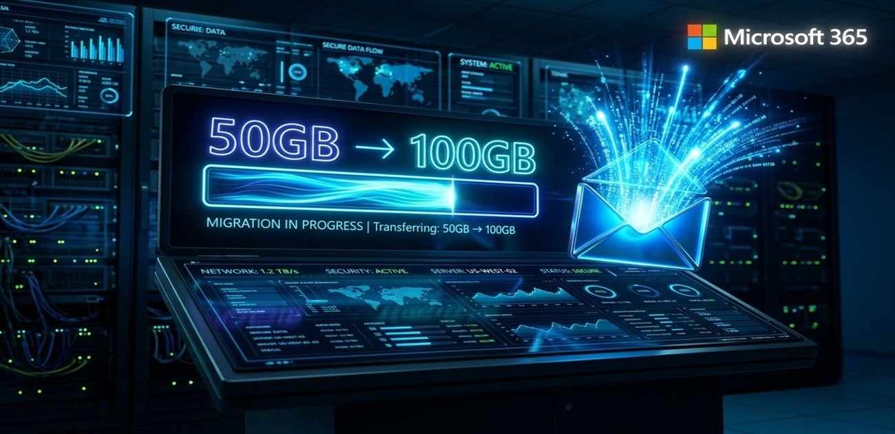 Microsoft 365 Mailbox Storage Increase: 100GB Limit (2026)