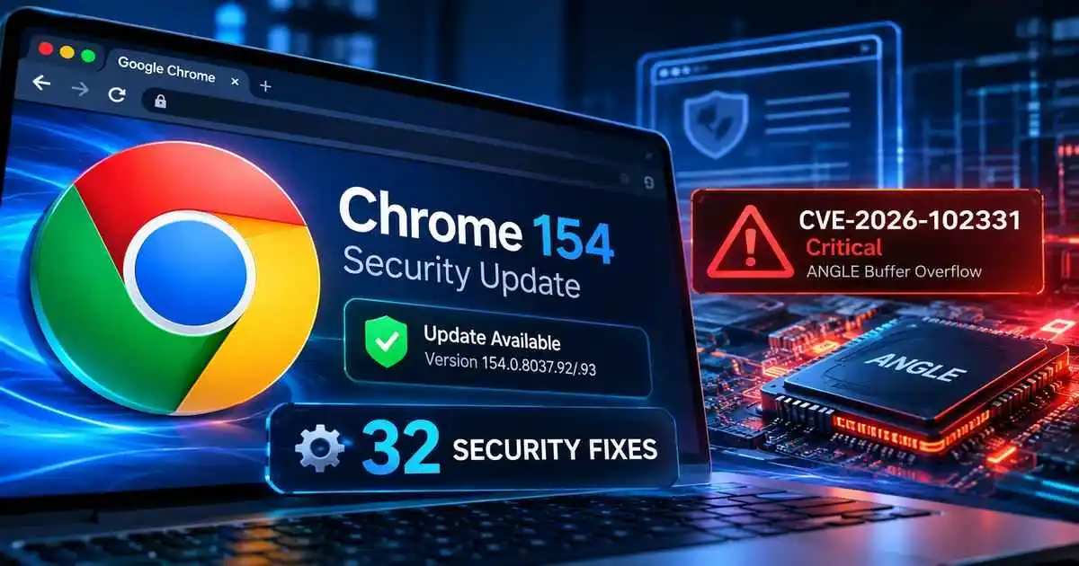 Google Chrome 154 Update Fixes 32 Security Flaws, Including Critical ANGLE Bug