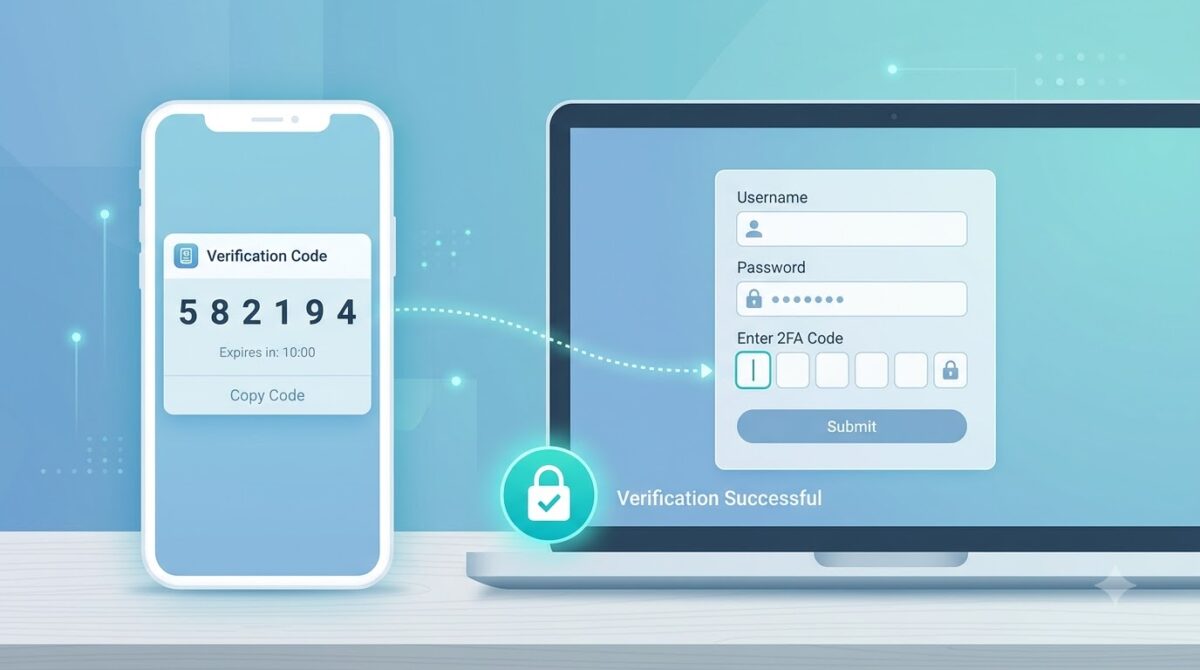 security code example two factor authentication 2FA