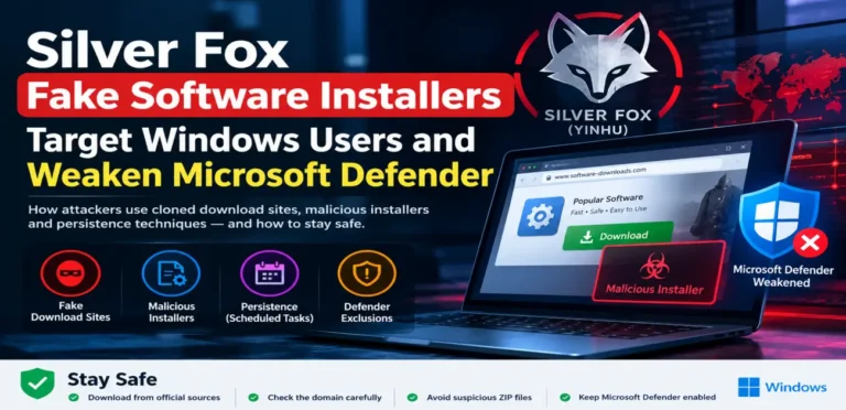 Silver Fox Fake Software Installers Target Windows Users in Stealthy Attack to Disable Microsoft Defender