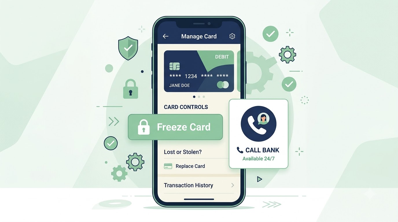 unauthorized transaction on debit card freeze app