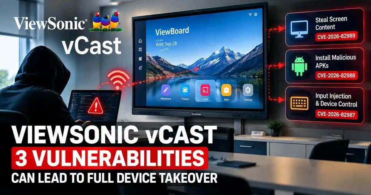 ViewSonic vCast Flaws Let Attackers Take Over ViewBoard Devices Without Authentication