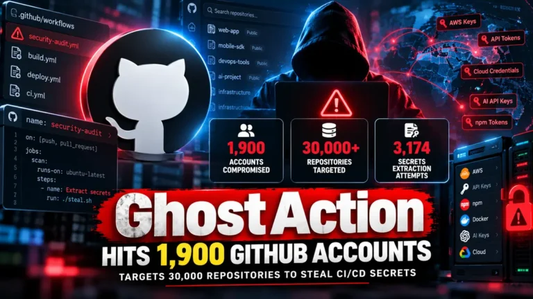 GhostAction Hits 1,900 GitHub Accounts and 30,000 Repositories