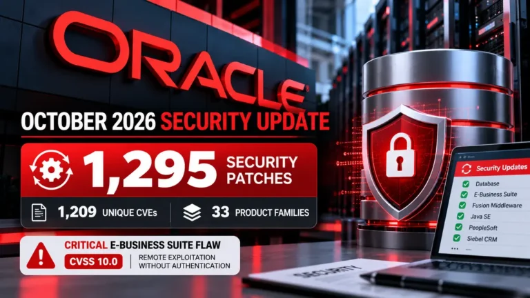 Oracle Patches 1,295 Security Issues, Including Critical CVSS 10.0 E-Business Suite Flaw