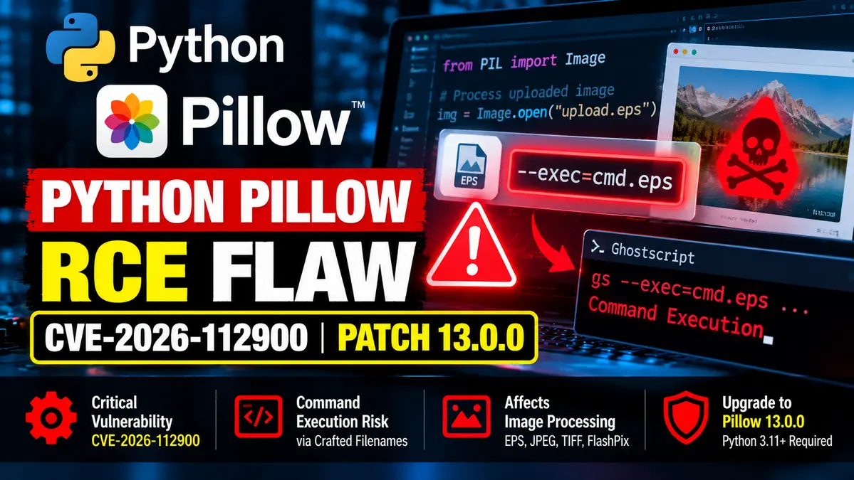 Critical Python Pillow Flaw Allows Code Execution Through Crafted Filenames