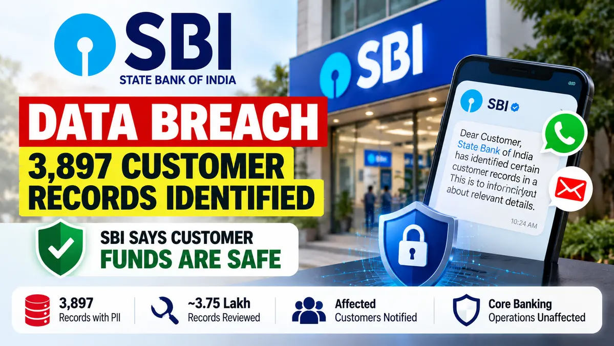 SBI Notifies Customers After Data Leak Exposes 3,897 Records, Says Funds Are Safe